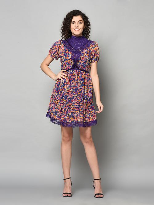 lace detail a-line dress - 17170772 - Very Small Image - 1