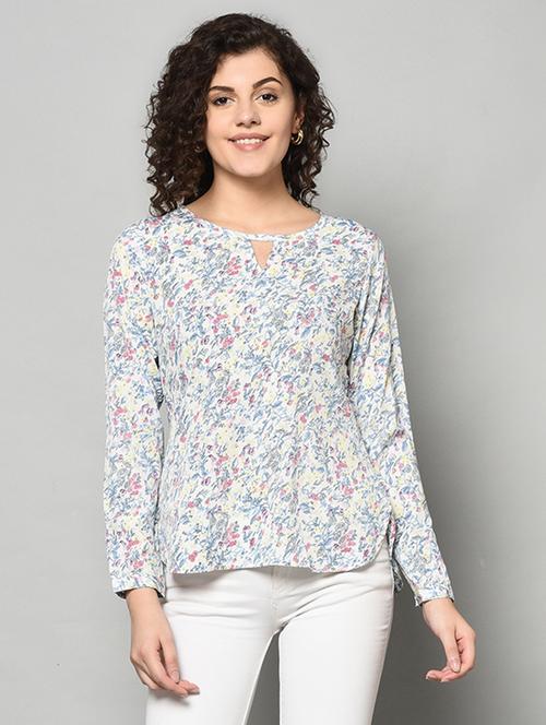 round neck floral top - 17170791 - Very Small Image - 1
