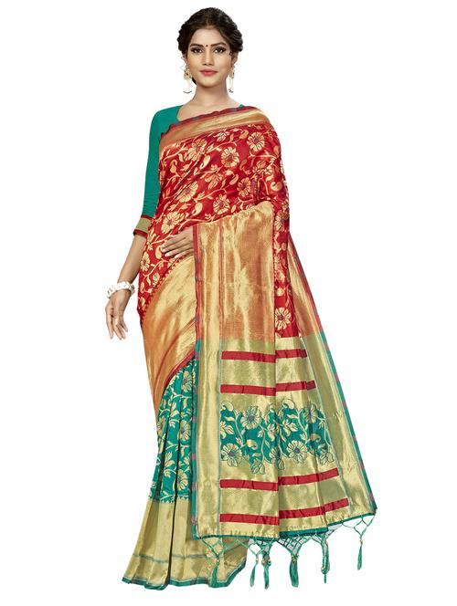 geometrical woven saree with blouse - 17171070 - Very Small Image - 1