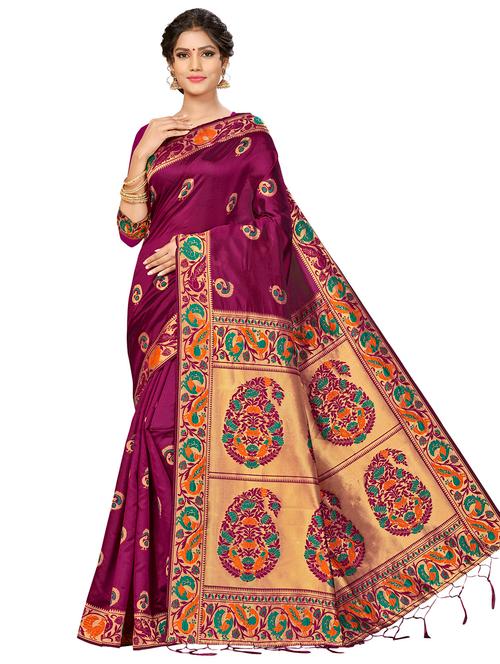 self design woven saree with blouse - 17171084 - Very Small Image - 1
