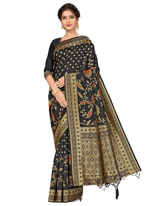 self design woven saree with blouse - 17171090 - Very Small Image - 1