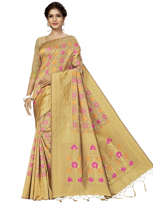 self design woven saree with blouse - 17171096 - Very Small Image - 1