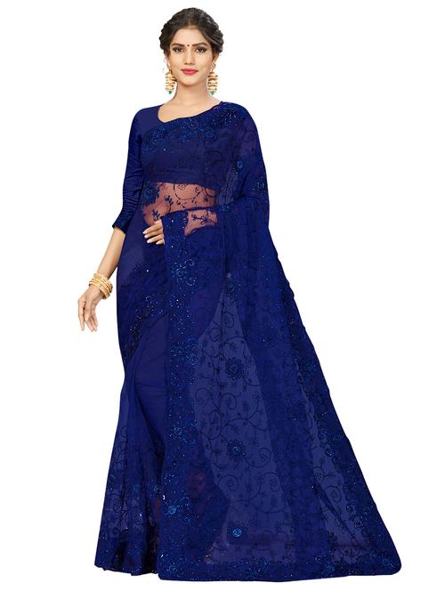 tonal embroidered saree with blouse - 17171099 - Very Small Image - 1