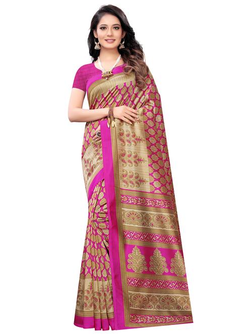 floral printed saree with blouse - 17171117 - Very Small Image - 1