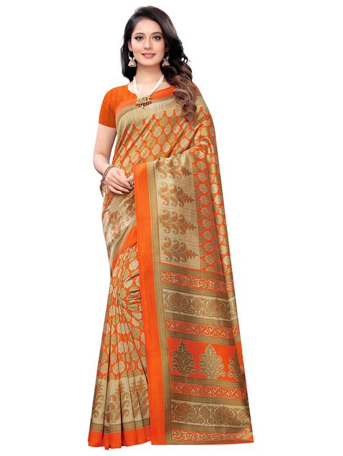 floral printed saree with blouse - 17171120 - Very Small Image - 1