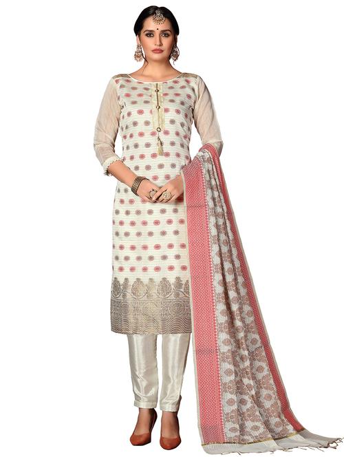 zari work churidaar semi-stitched suit - 17171591 - Very Small Image - 1