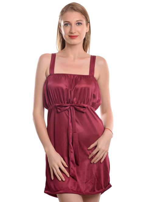 pink satin sleepshirts & nighty - 17171882 - Very Small Image - 1