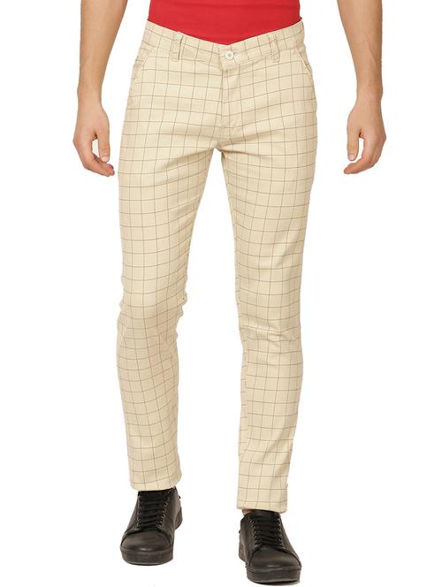 beige checkered chinos - 17173601 - Very Small Image - 1