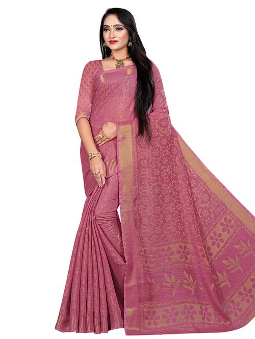 floral printed brasso saree with blouse - 17175006 - Very Small Image - 1