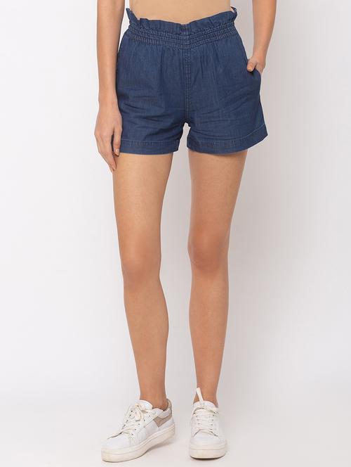 high rise denim shorts - 17175022 - Very Small Image - 1