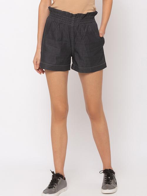 high rise denim shorts - 17175023 - Very Small Image - 1