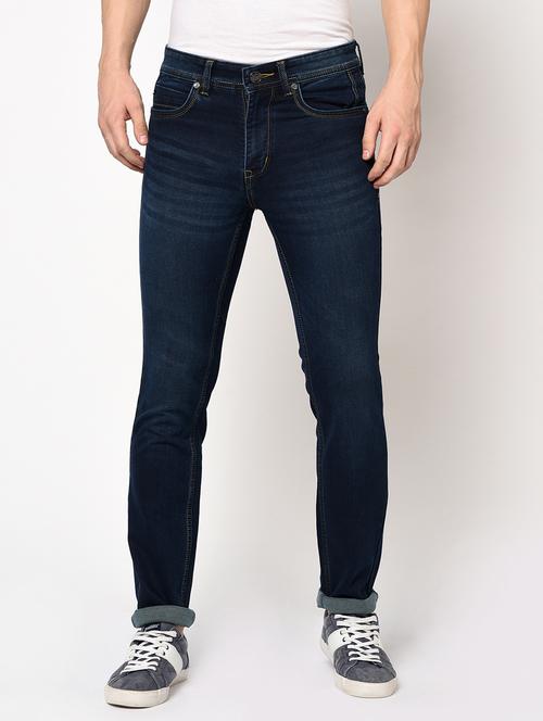 navy blue light washed denim jeans - 17175569 - Very Small Image - 1