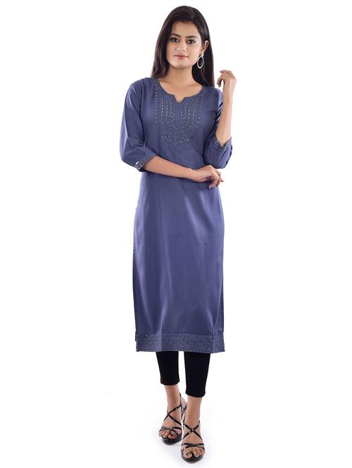 tonal embroidered straight kurta - 17175590 - Very Small Image - 1