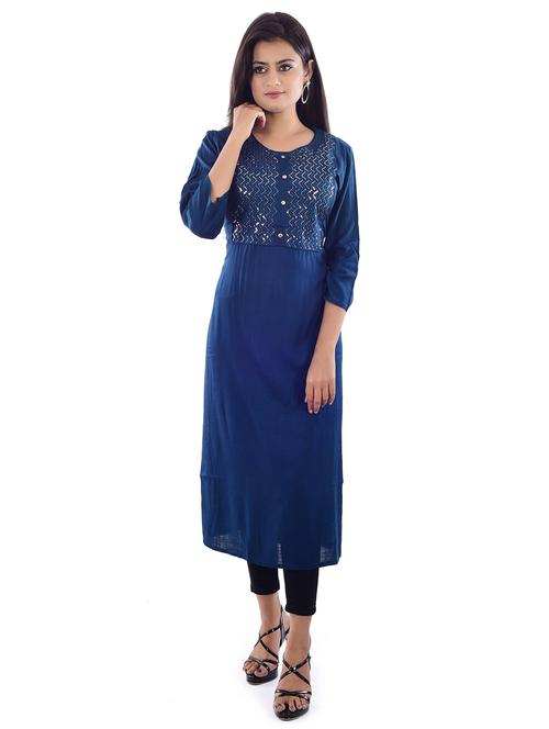 tonal embroidered straight kurta - 17175600 - Very Small Image - 1