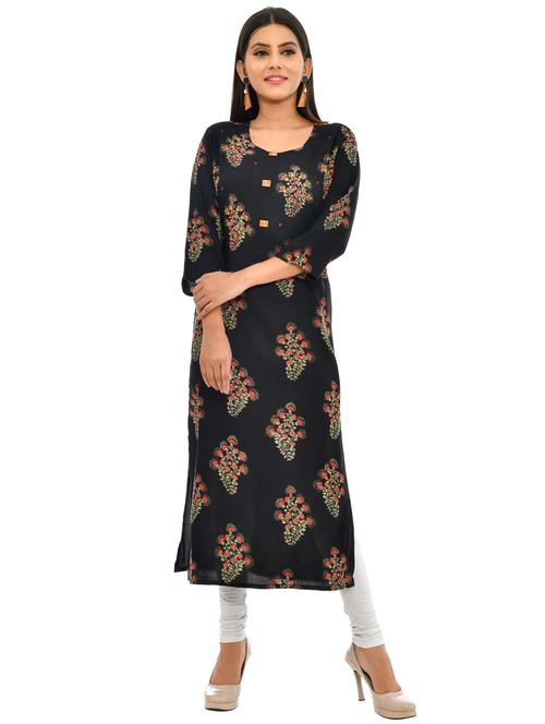 floral print straight kurta - 17175962 - Very Small Image - 1
