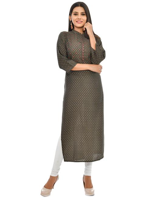 floral print straight kurta - 17175984 - Very Small Image - 1