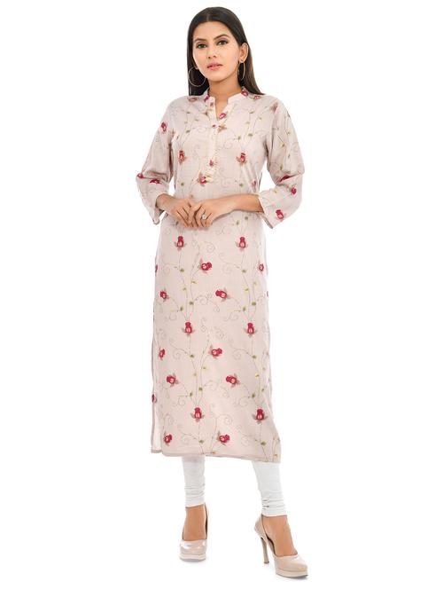 floral print straight kurta - 17175998 - Very Small Image - 1