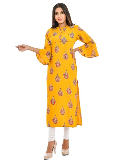 ethnic motifs straight kurta - 17176001 - Very Small Image - 1