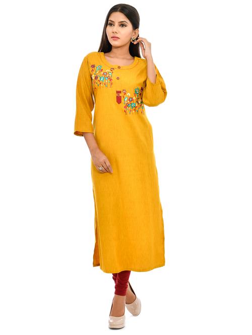 embroidered straight kurta - 17176016 - Very Small Image - 1