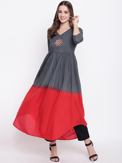 ombre print flared kurta - 17176876 - Very Small Image - 1