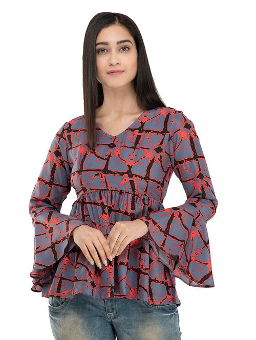 bell sleeves peplum top - 17176956 - Very Small Image - 1