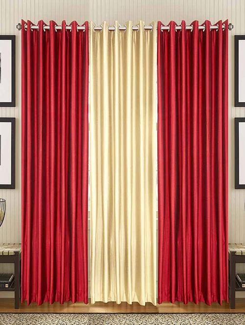 shop 24 decor 152 cm (5 feet) polyester door curtain (pack of 3) (solid, multicolor) - 17180558 - Very Small Image - 1