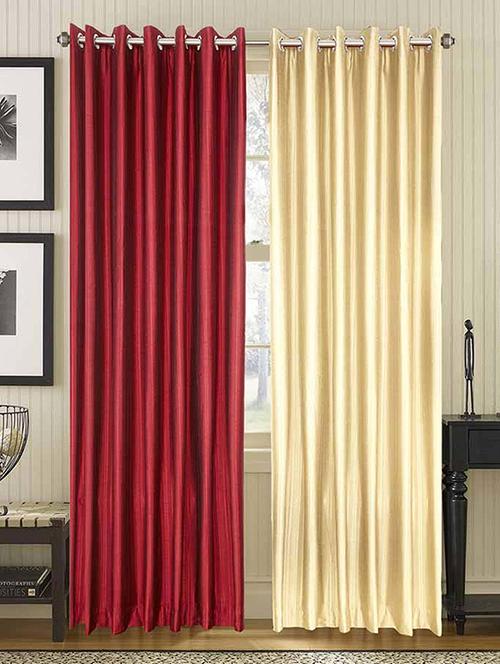 shop 24 decor 152cm (5 feet) polyester door curtain (pack of 2) (solid, multicolor) - 17180831 - Very Small Image - 1