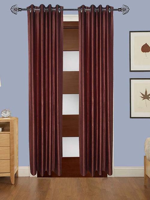 shop 24 decor 152cm (5 feet) polyester door curtain (pack of 2) (solid, multicolor) - 17180839 - Very Small Image - 1