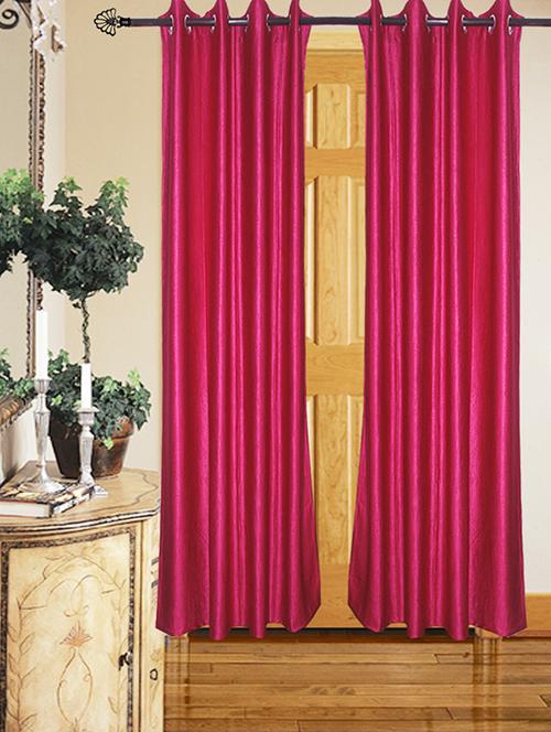 shop 24 decor 152cm (5 feet) polyester door curtain (pack of 2) (solid, multicolor) - 17180850 - Very Small Image - 1