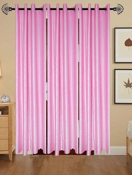 shop 24 decor 152 cm (5 feet) polyester door curtain (pack of 3) (solid, multicolor) - 17180997 - Very Small Image - 1