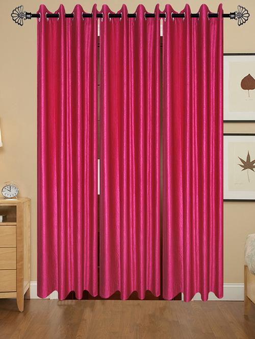 shop 24 decor 152 cm (5 feet) polyester door curtain (pack of 3) (solid, multicolor) - 17181003 - Very Small Image - 1