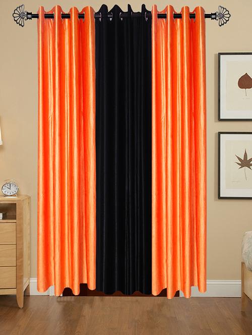 shop 24 decor 152 cm (5 feet) polyester door curtain (pack of 3) (solid, multicolor) - 17181010 - Very Small Image - 1