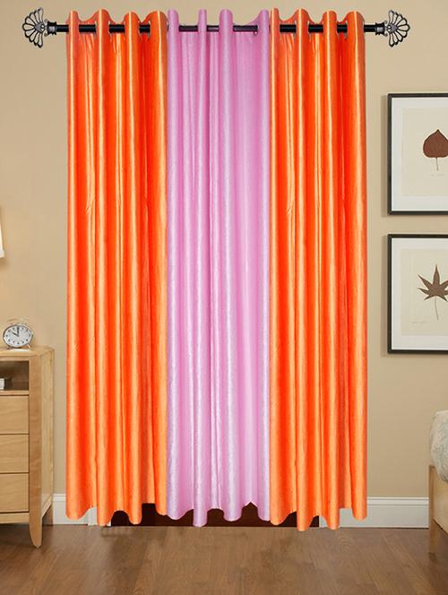 shop 24 decor 152 cm (5 feet) polyester door curtain (pack of 3) (solid, multicolor) - 17181013 - Very Small Image - 1