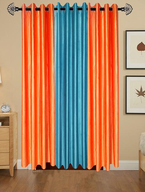 shop 24 decor 152 cm (5 feet) polyester door curtain (pack of 3) (solid, multicolor) - 17181016 - Very Small Image - 1