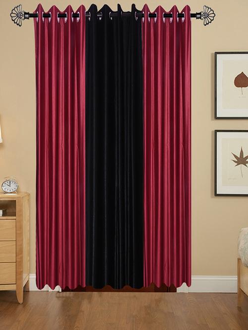 shop 24 decor 152 cm (5 feet) polyester door curtain (pack of 3) (solid, multicolor) - 17181026 - Very Small Image - 1