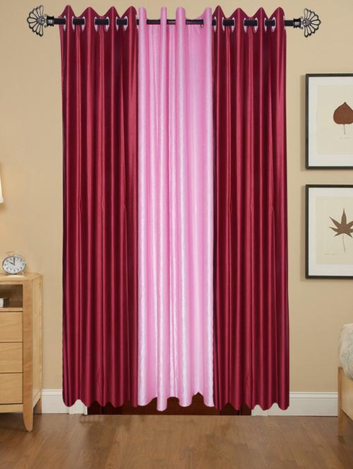 shop 24 decor 152 cm (5 feet) polyester door curtain (pack of 3) (solid, multicolor) - 17181029 - Very Small Image - 1