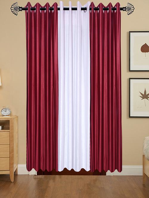 shop 24 decor 152 cm (5 feet) polyester door curtain (pack of 3) (solid, multicolor) - 17181031 - Very Small Image - 1