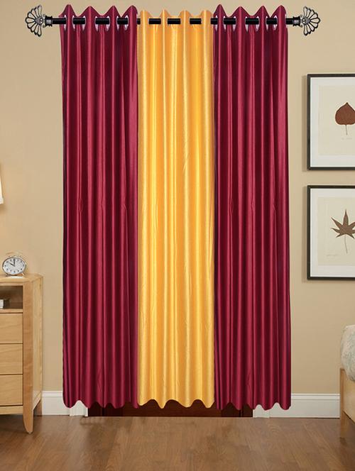 shop 24 decor 152 cm (5 feet) polyester door curtain (pack of 3) (solid, multicolor) - 17181033 - Very Small Image - 1