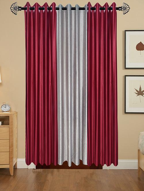 shop 24 decor 152 cm (5 feet) polyester door curtain (pack of 3) (solid, multicolor) - 17181038 - Very Small Image - 1