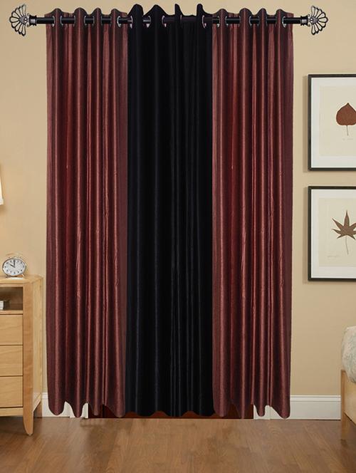 shop 24 decor 152 cm (5 feet) polyester door curtain (pack of 3) (solid, multicolor) - 17181042 - Very Small Image - 1