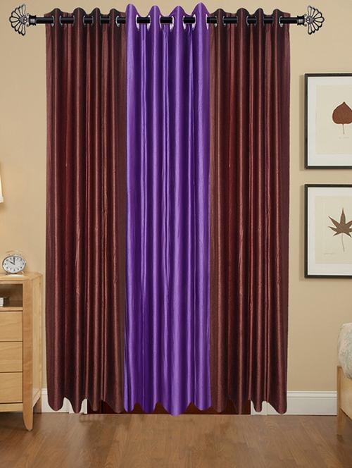 shop 24 decor 152 cm (5 feet) polyester door curtain (pack of 3) (solid, multicolor) - 17181043 - Very Small Image - 1