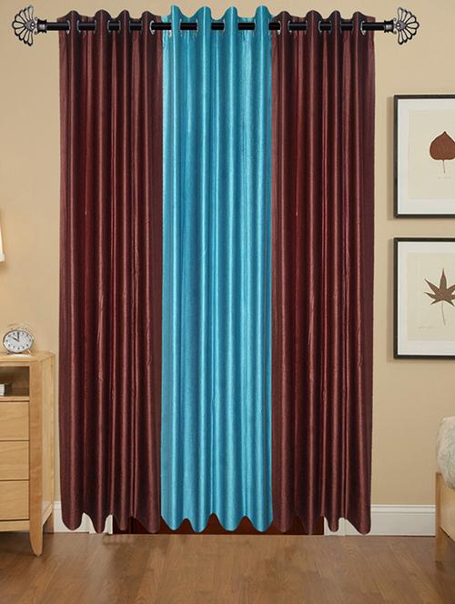shop 24 decor 152 cm (5 feet) polyester door curtain (pack of 3) (solid, multicolor) - 17181048 - Very Small Image - 1