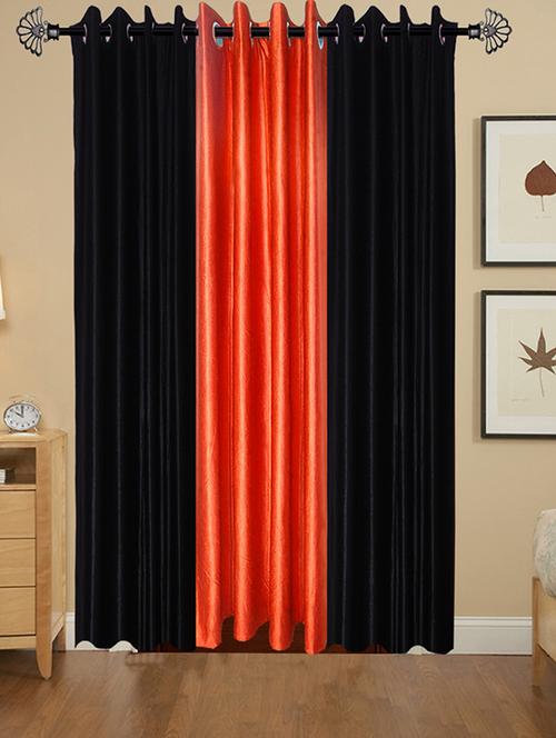shop 24 decor 152 cm (5 feet) polyester door curtain (pack of 3) (solid, multicolor) - 17181078 - Very Small Image - 1