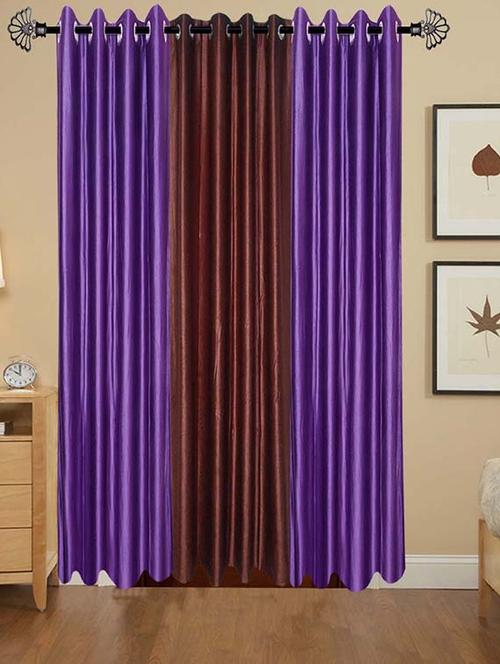 shop 24 decor 152 cm (5 feet) polyester door curtain (pack of 3) (solid, multicolor) - 17181089 - Very Small Image - 1