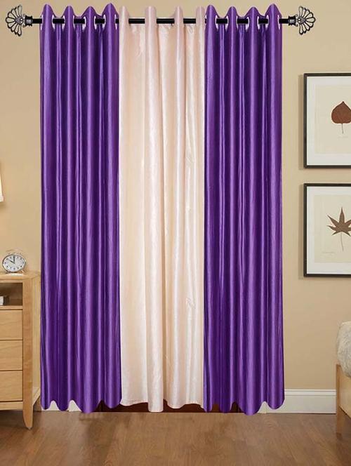 shop 24 decor 152 cm (5 feet) polyester door curtain (pack of 3) (solid, multicolor) - 17181090 - Very Small Image - 1