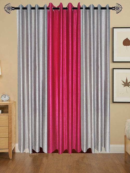 shop 24 decor 152 cm (5 feet) polyester door curtain (pack of 3) (solid, multicolor) - 17181276 - Very Small Image - 1