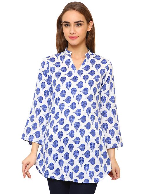 mandarin neck printed tunic - 17181567 - Very Small Image - 1