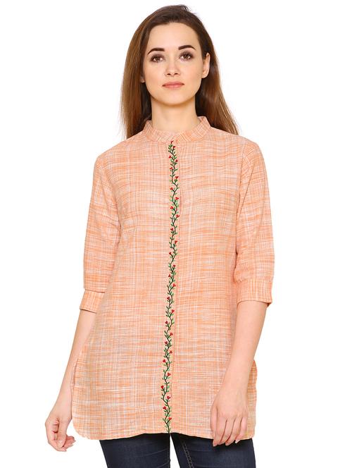 multi colored khadi cotton regular tunic - 17181586 - Very Small Image - 1