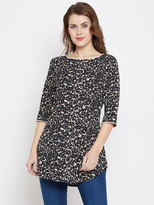 boat neck printed tunic - 17181596 - Very Small Image - 1