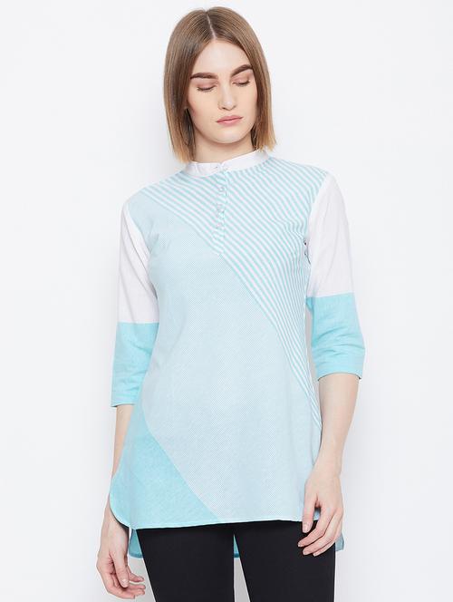 color block striped tunic - 17181606 - Very Small Image - 1
